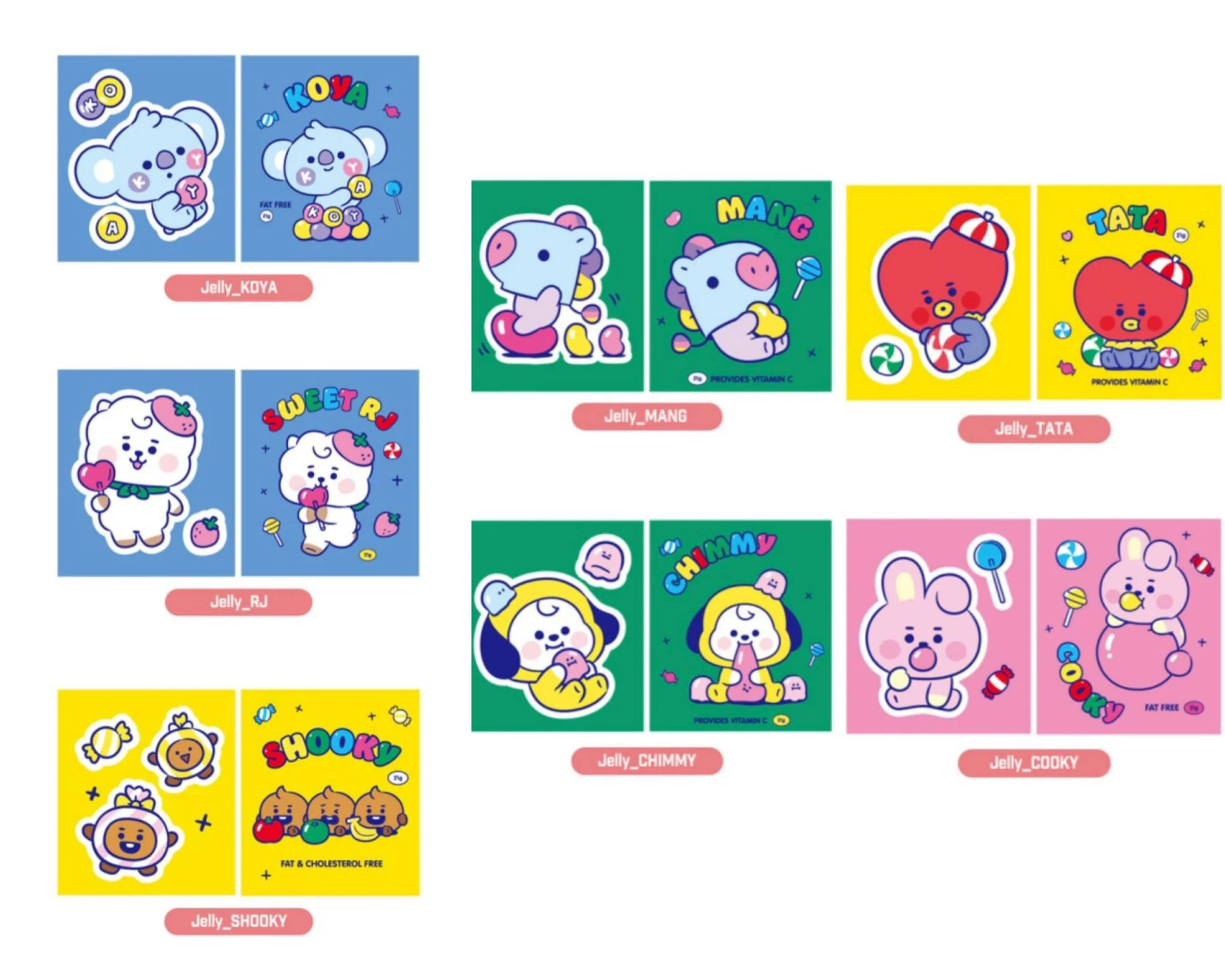 BT21 - BABY - JELLY CANDY DIY CUBIC DECO STICKERS KIT