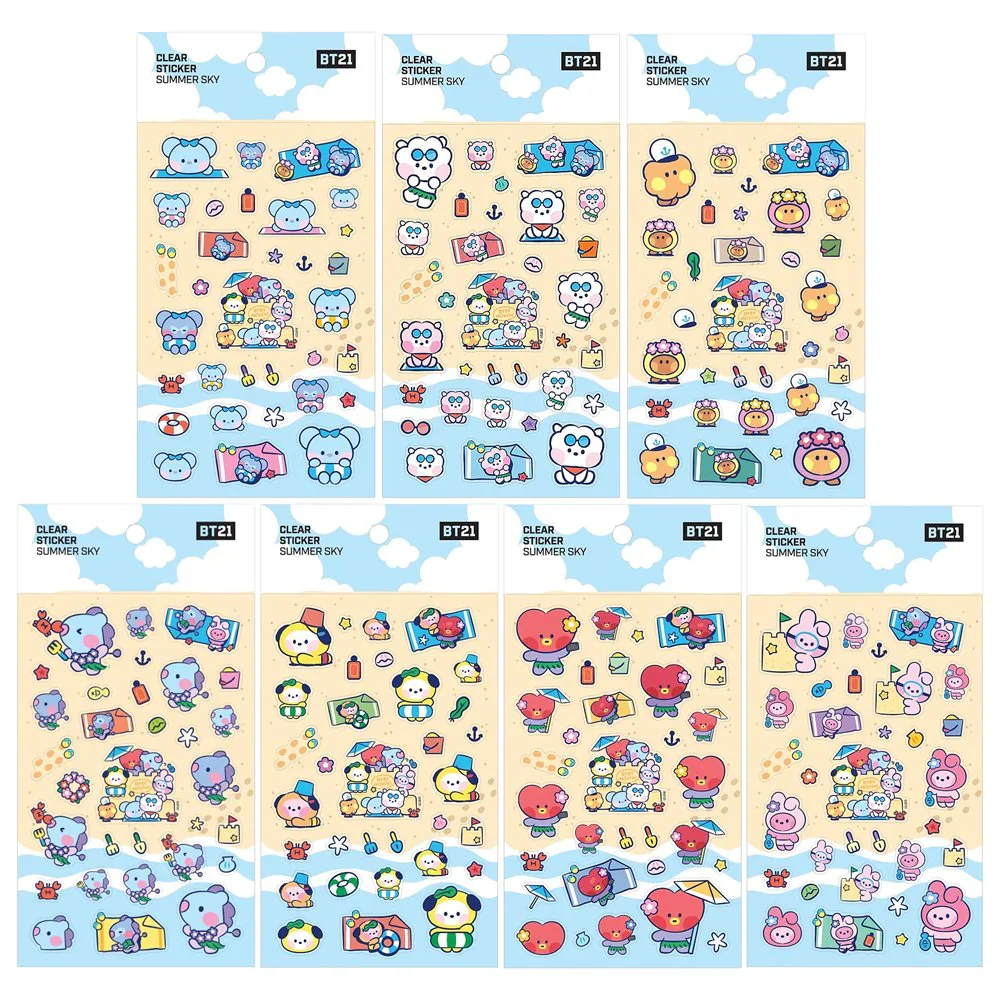 BT21 CLEAR STICKER - SUMMER SKY