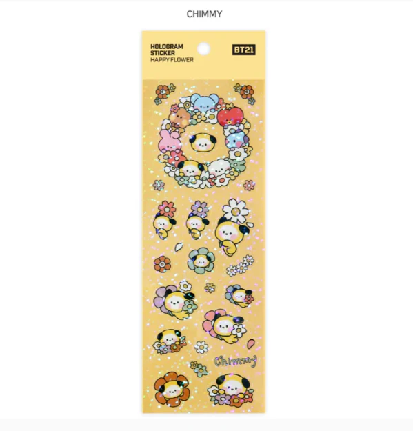 BT21 HOLOGRAM STICKER [HAPPY FLOWER] - Image 2