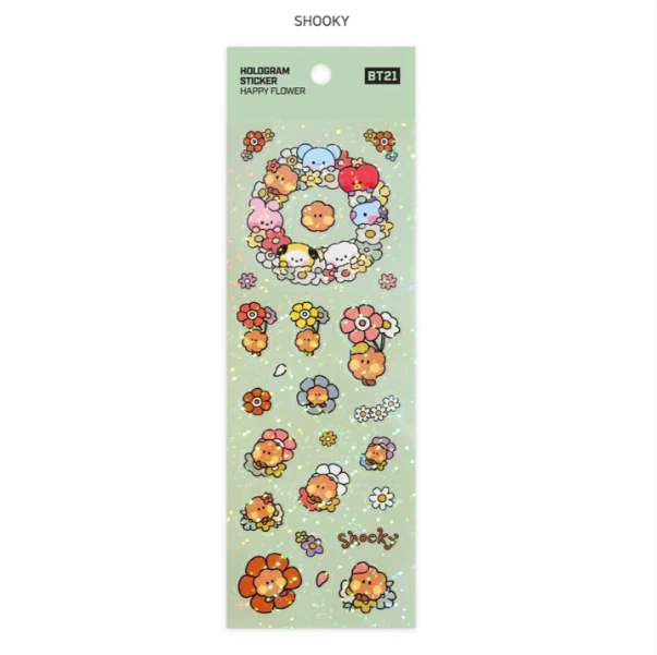 BT21 HOLOGRAM STICKER [HAPPY FLOWER] - Image 3