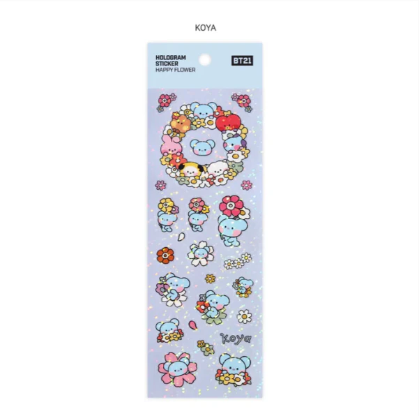 BT21 HOLOGRAM STICKER [HAPPY FLOWER] - Image 4