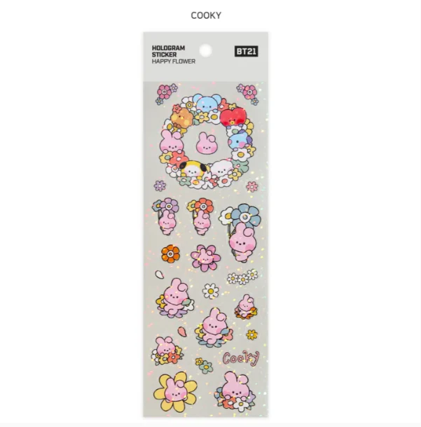 BT21 HOLOGRAM STICKER [HAPPY FLOWER] - Image 5