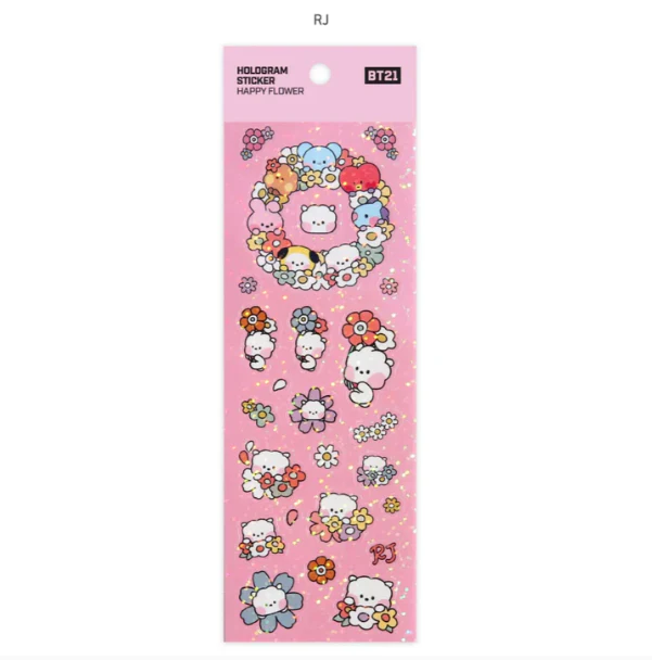 BT21 HOLOGRAM STICKER [HAPPY FLOWER] - Image 6