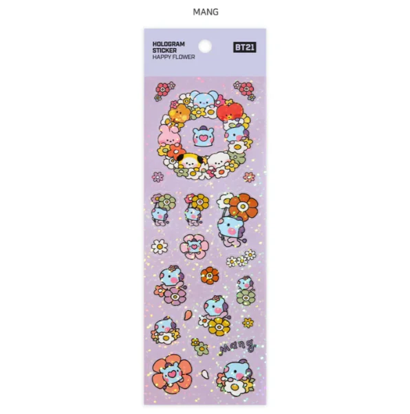 BT21 HOLOGRAM STICKER [HAPPY FLOWER] - Image 8