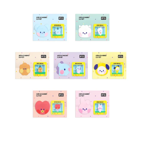 BT21 MININI ACRYLIC MAGNET CLIP SET