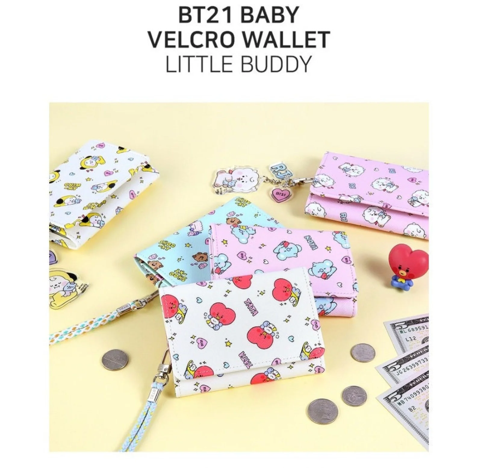 BT21 X Monopoly Collaboration - Baby Velcro Wallet Little Buddy