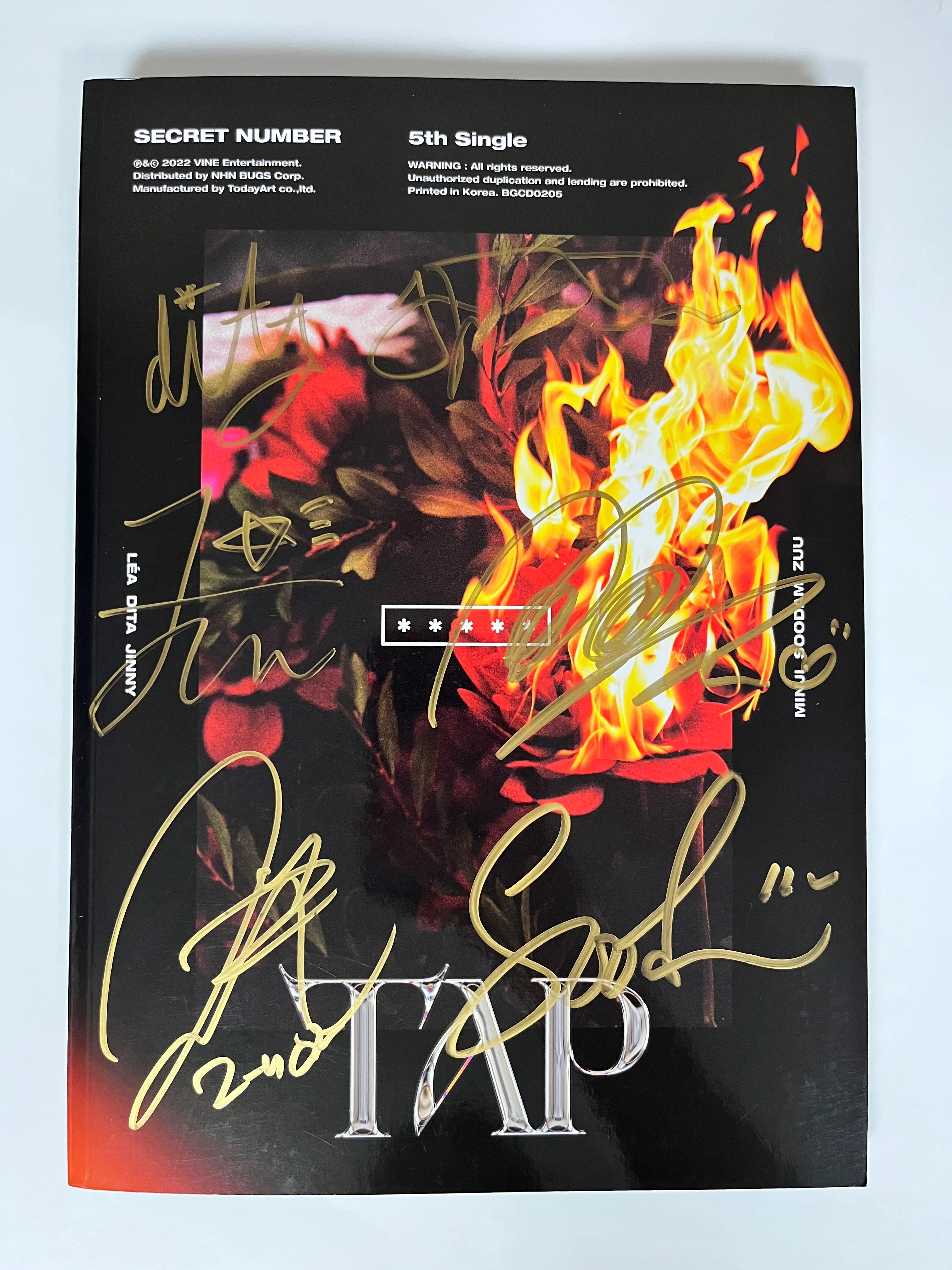 시크릿넘버 (SECRET NUMBER) - 싱글5집 [TAP] AUTOGRAPHED ALBUM