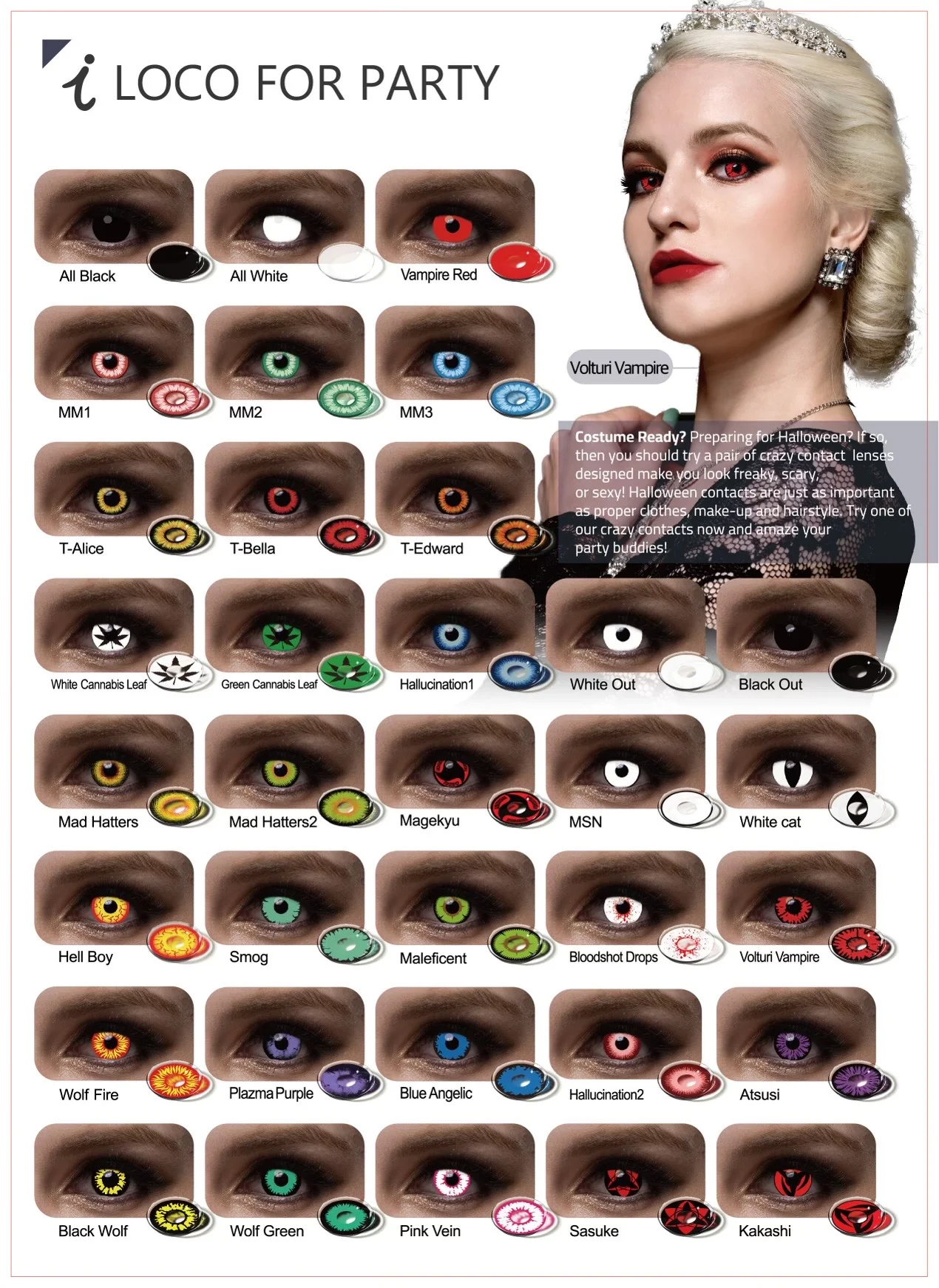 i LOCO LENSES FOR PARTY - COTACT LENSE
