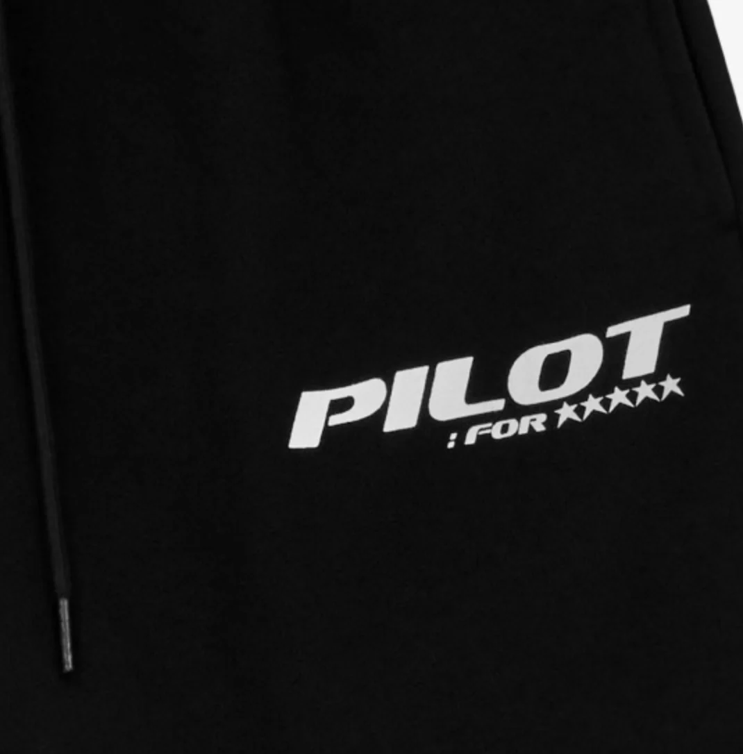 JOGGER PANTS BLACK - 'PILOT : FOR ★★★★★' - Image 4
