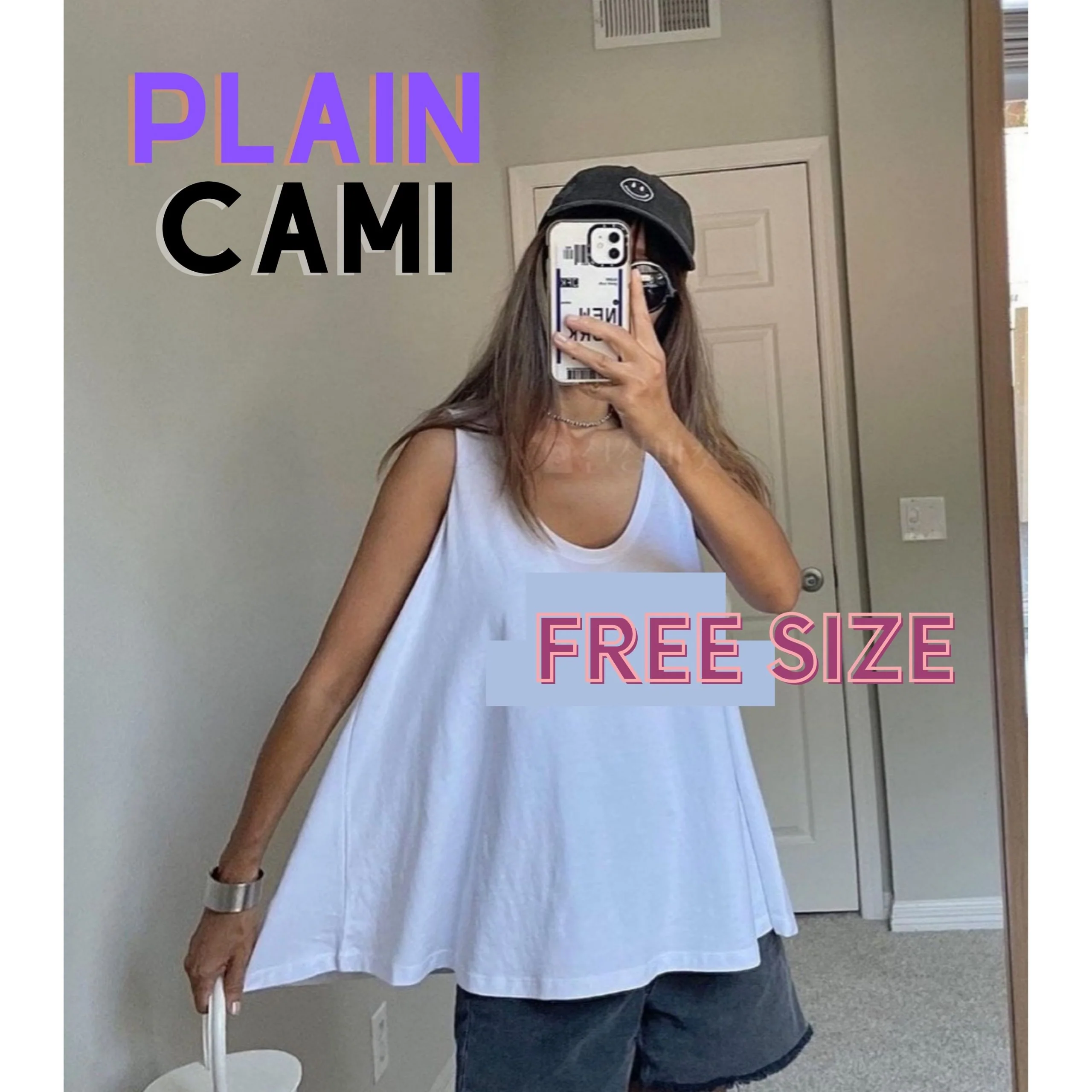 K.fashion - PLAIN CAMI (IMPORT KOREA) FREE SIZE