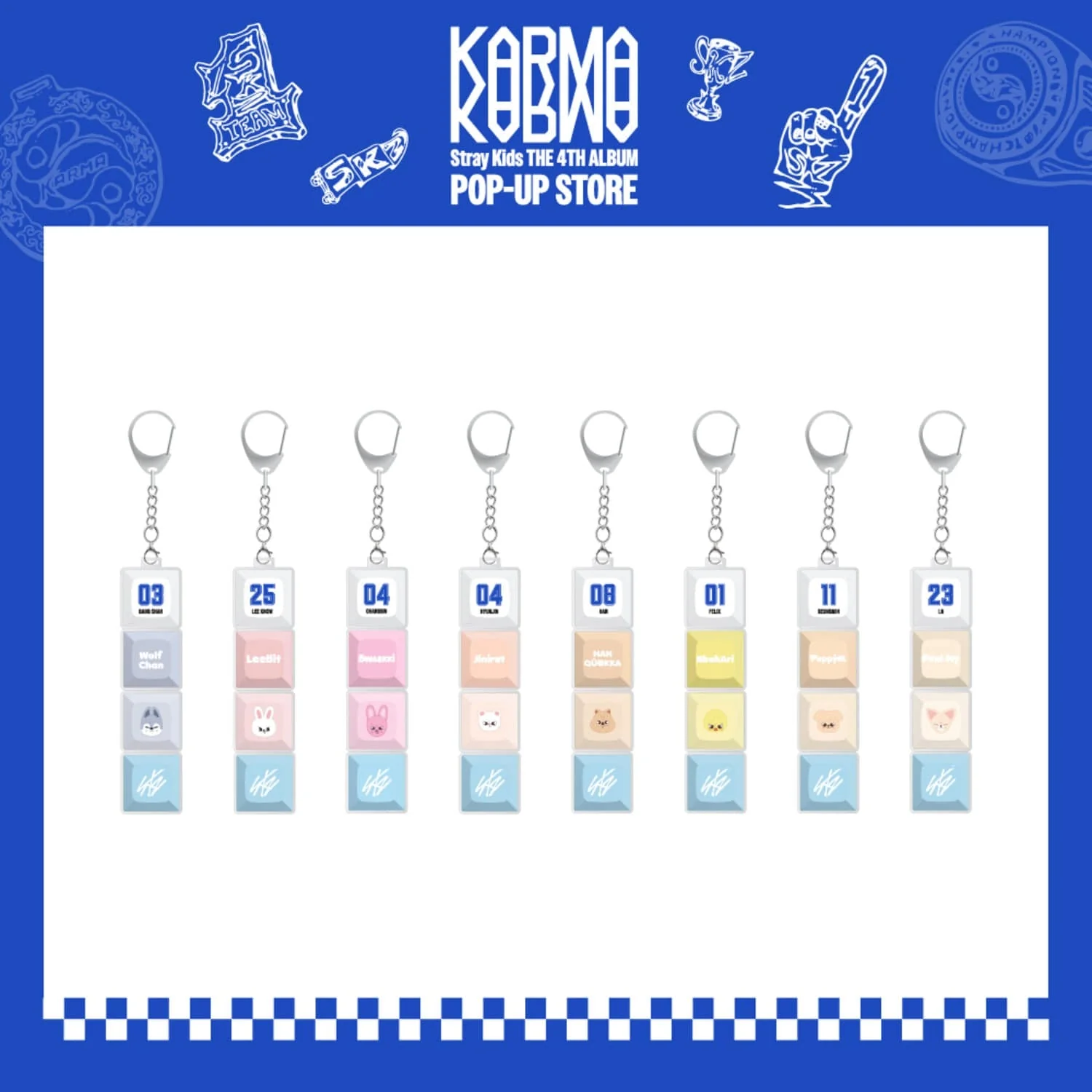 STRAY KIDS - SKZOO KEYCAP KEYRING [KARMA POP UP STORE OFFICIAL MD]